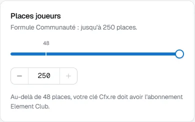Places joueurs