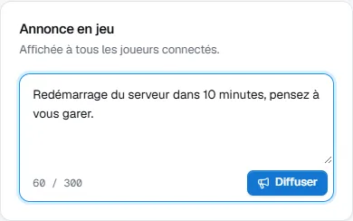 Annonce en jeu